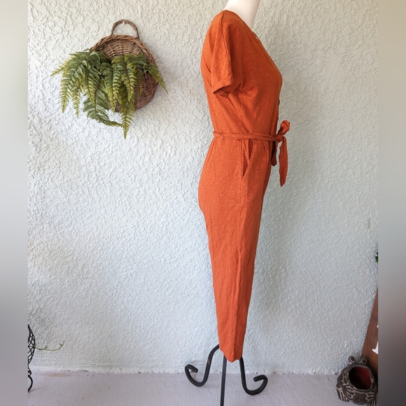 Boden Alberta Jersey knit jumpsuit orange size 6P - Picture 8 of 8